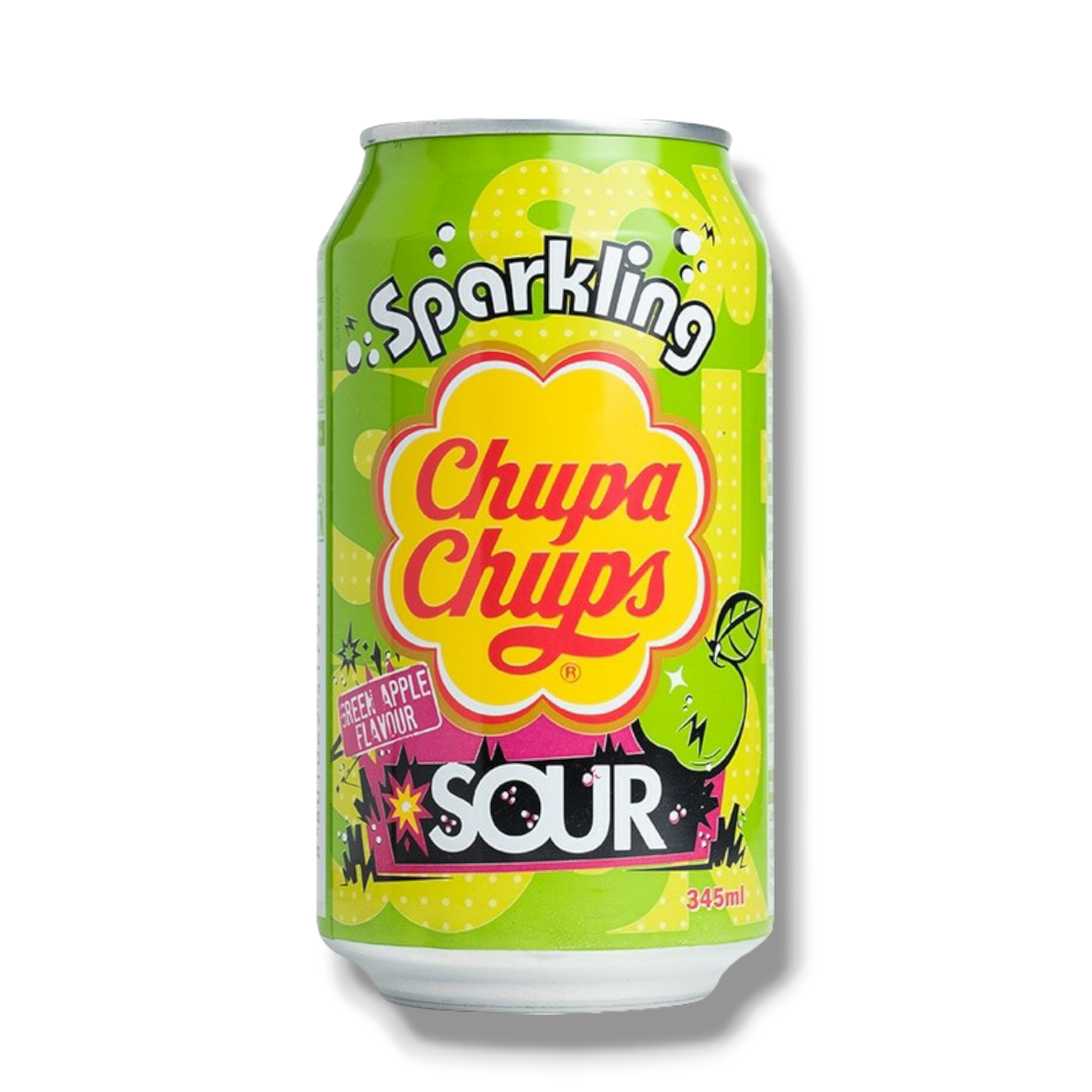 Chupa Chups Sparkling Sour Green Apple- Softdrink mit saurem Apfelgeschmack 345ml