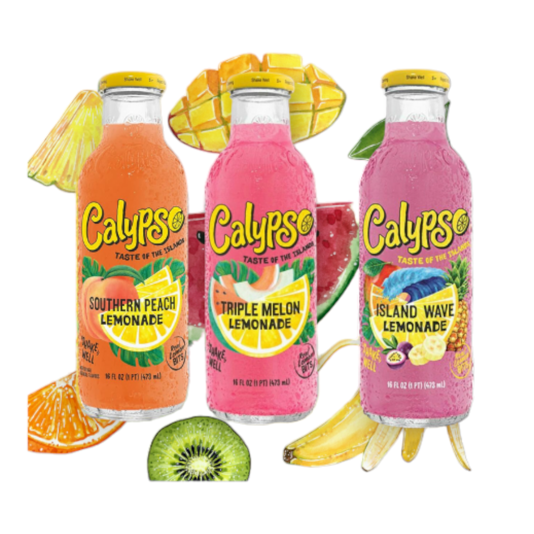 Calypso Lemonade Mix - Southern Peach - Triple Melon - Island Wave 0,473l- Amerikanische Limonade