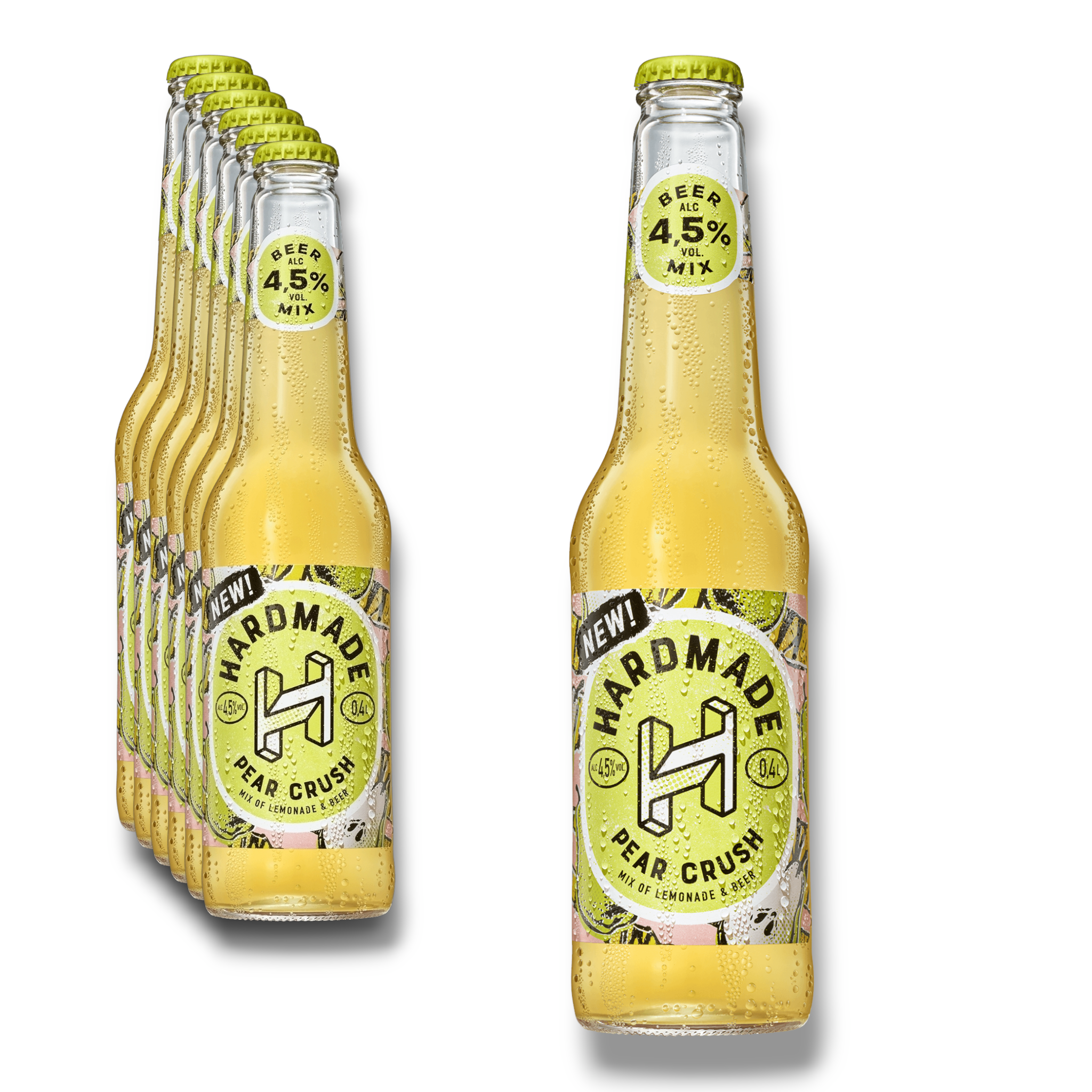 Hardmade Pear Crush Mixbier 0,4l - Birnen Limonade  &  Bier mit 4,5% Vol.