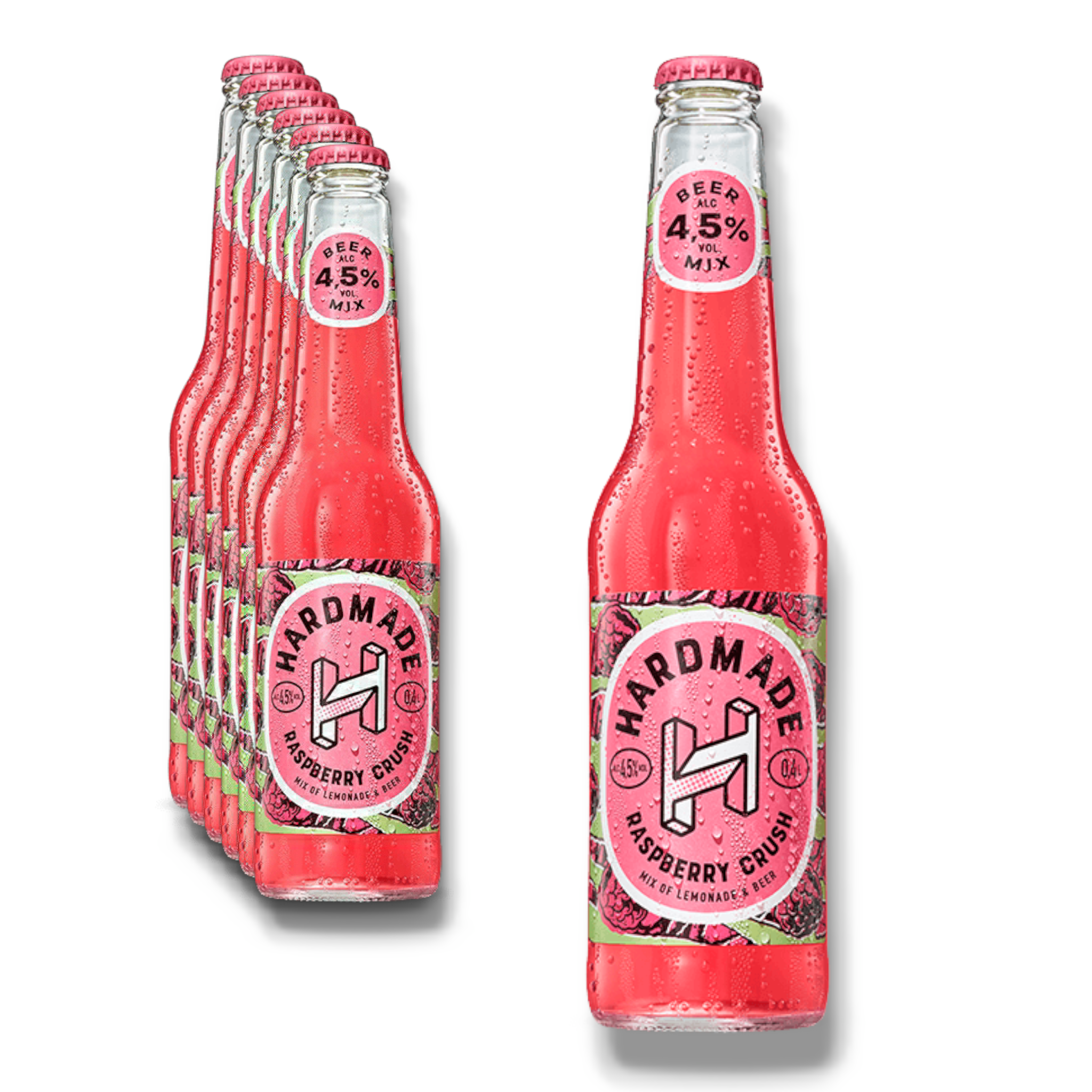 Hardmade Raspberry Crush Mixbier 0,4l - Himbeer Limonade &  Bier mit 4,5% Vol.