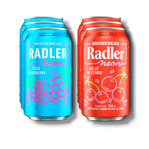 Moosehead Radler Neon Bundle - Blue Raspberry 355ml & Cherry Blast 355ml