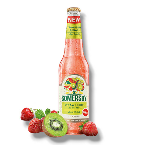 Somersby Strawberry Kiwi Beer 0,4l mit 4,5% Vol. - Biermischgetränk mit Erdbeer- & Kiwi