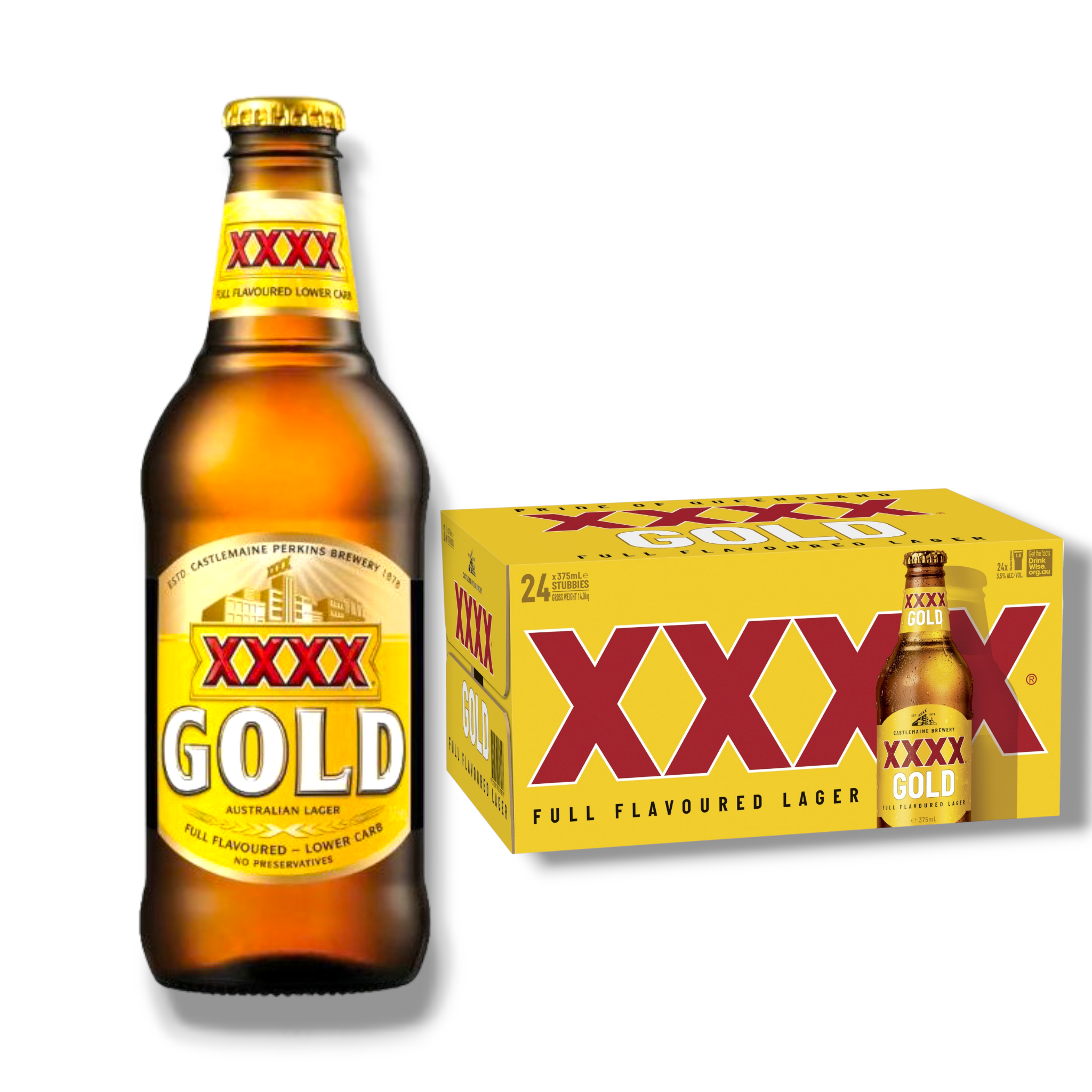 XXX Gold Lager 375ml - Australisches Lagerbier mit 3,5% Vol.