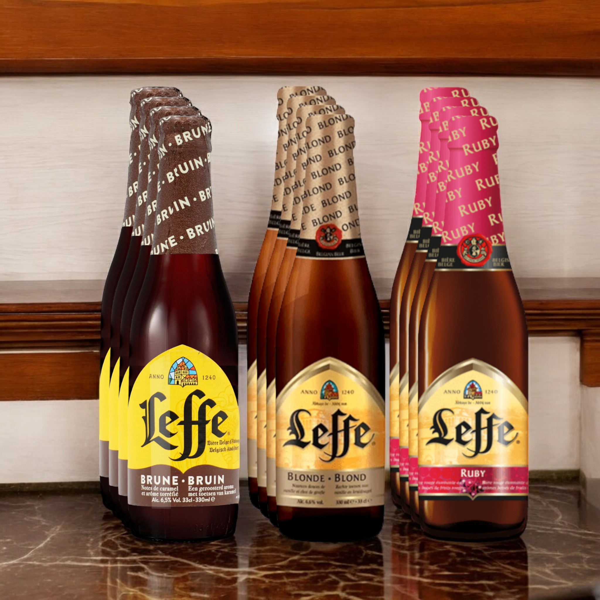 Leffe Belgien Mix - Leffe Brune, Leffe Blonde & Leffe Ruby 0,33l