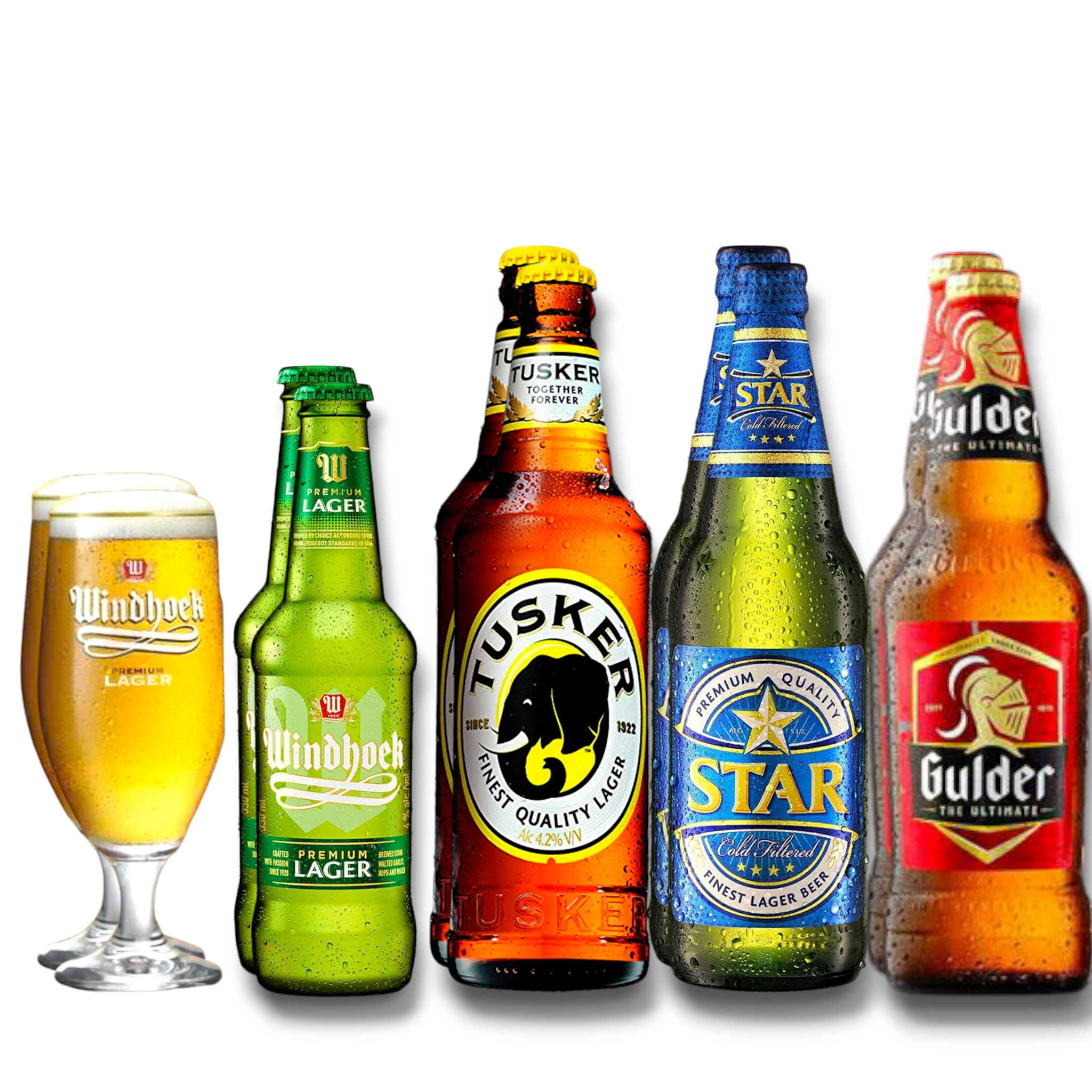 Bier-Mixpaket – Die besten Tropfen aus Afrika inkl. Glas