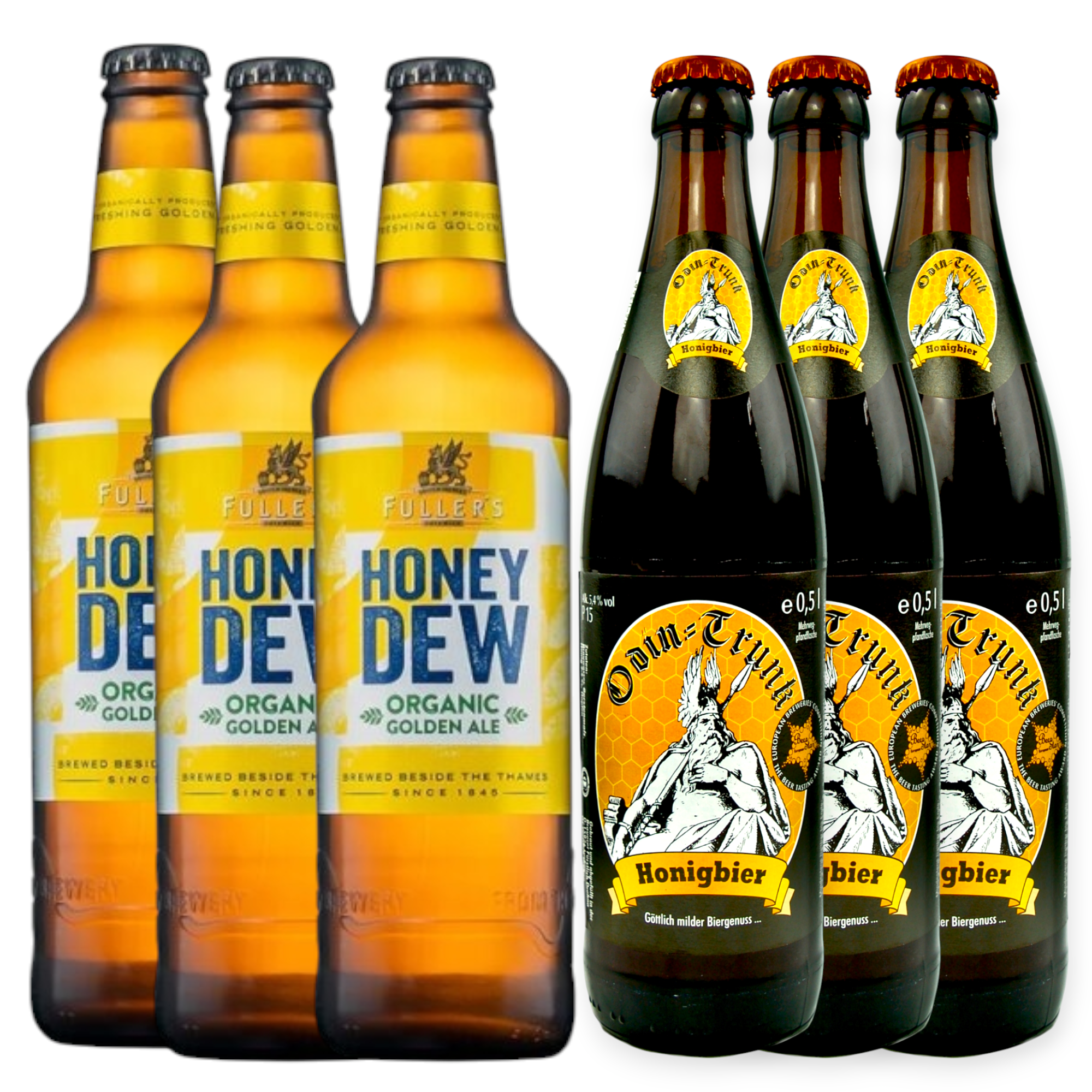 Honig-Bier-Genuss Set: Odin-Trunk Honig Bier & Fuller's Honey Dew (0,5l)