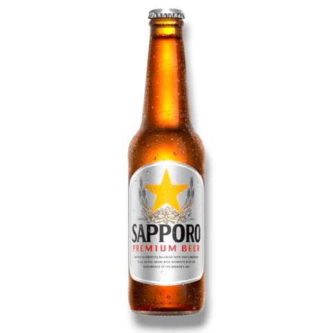 Einzelne Glasflasche Sapporo Premium Beer 330ml – japanisches Lagerbier, mild und erfrischend