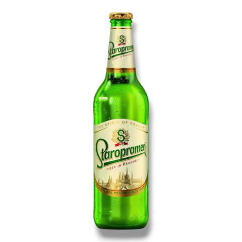 Staropramen Premium Pilsner aus Tschechien mit 5,0 % Vol. in der grünen Glasflasche 330ml