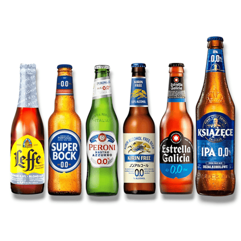 Alkoholfreies Bierpaket mit 6 internationalen Bieren 0,0 Prozent
