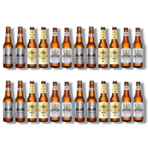 24er Japan Bierpaket mit Asahi Kirin Ichiban und Sapporo Premium Beer