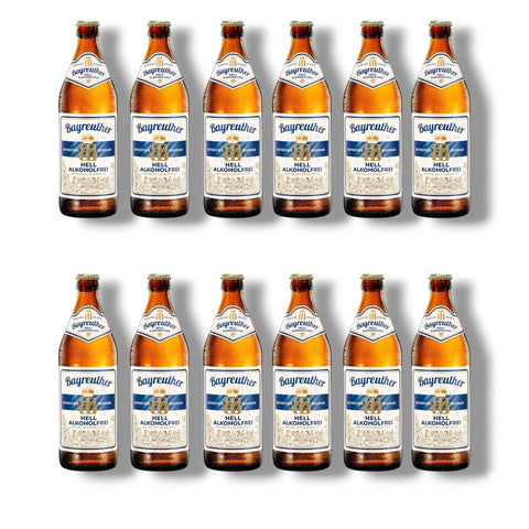 12 Flaschen Bayreuther Hell Alkoholfrei 0,5 l