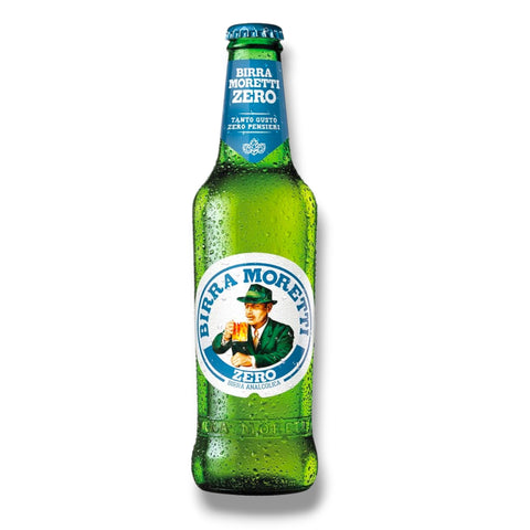Birra Moretti Zero alkoholfreies italienisches Lagerbier mit 0,0 % Vol. in der 0,3-l-Glasflasche