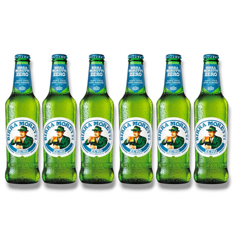 6 Flaschen Birra Moretti Zero à 0,3 l – alkoholfreies italienisches Lagerbier