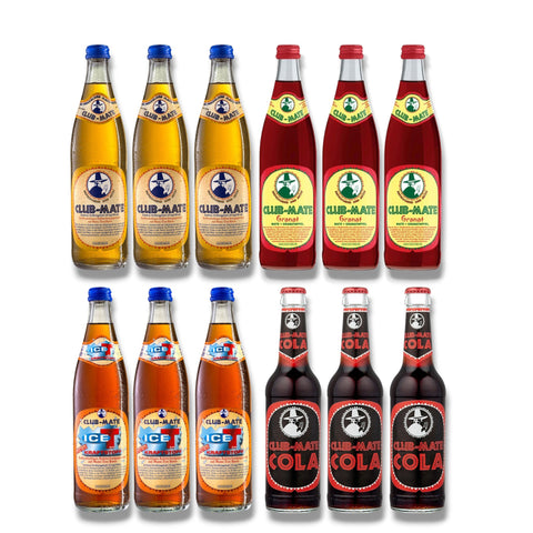 12 Flaschen Club-Mate Mixpaket mit je drei Flaschen pro Sorte