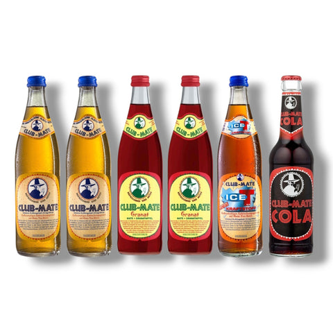 Club-Mate Mixpaket mit Original, Granat, Ice-T Kraftstoff und Cola