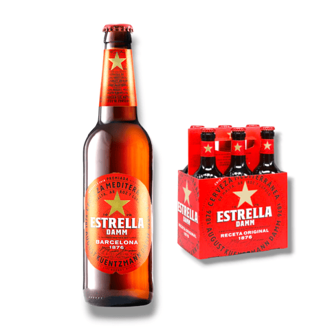 6 Flaschen Estrella Damm 0,33 l