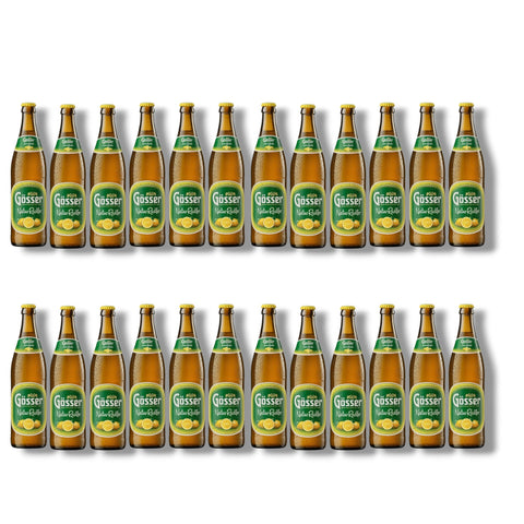24 Flaschen Gösser NaturRadler Zitrone à 0,5 l – natürlich trüber Radlerklassiker aus Österreich