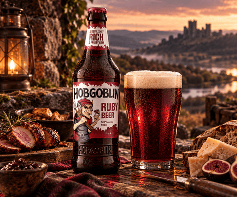 Hobgoblin Ruby Beer in englischer Pub Atmosphäre