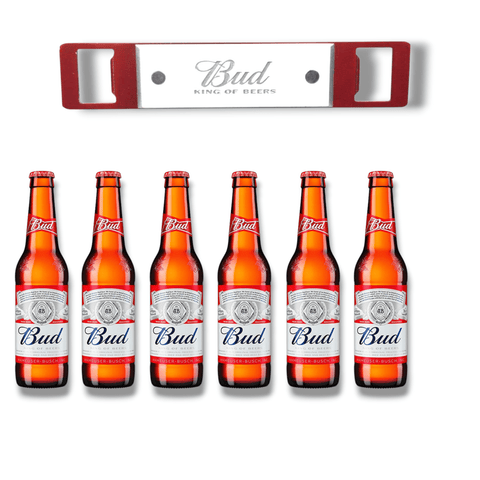 Bud Bier Set mit Original Bud Barblade Flaschenöffner