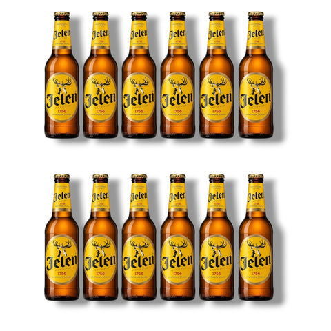 12 Flaschen Jelen Pivo à 0,33 l – traditionelles serbisches Lagerbier