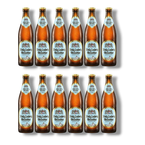 12 Flaschen König Ludwig Weissbier Alkoholfrei à 0,5 l – naturtrübes bayerisches Hefeweizen