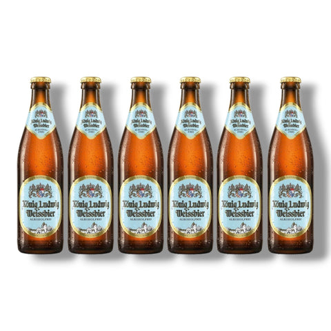 6 Flaschen König Ludwig Weissbier Alkoholfrei à 0,5 l – naturtrübes bayerisches Hefeweizen