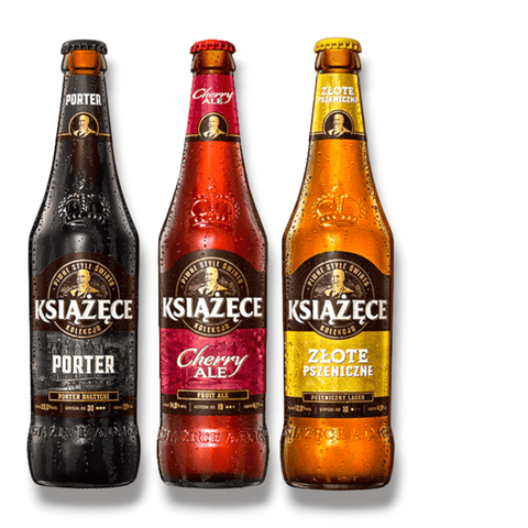 Książęce Entdeckerpaket mit Baltic Porter, Cherry Ale und Ciemne Łagodne in 0,5-l-Flaschen