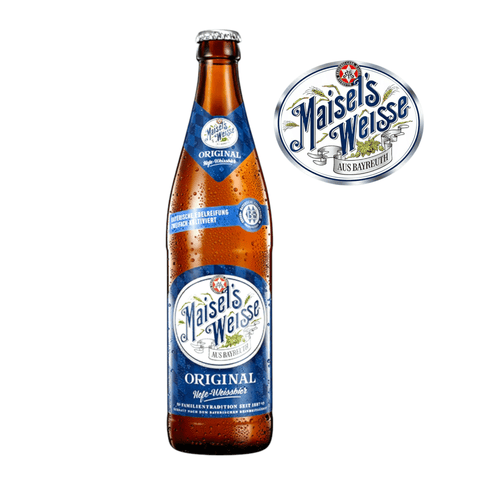 Maisel’s Weisse Original aus Bayreuth mit 5,1 % Vol. in der 0,5-l-Mehrwegflasche