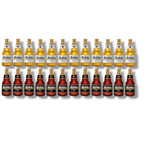 Modelo Bier Mixpaket mit 24 Flaschen à 355 ml – 12 Modelo Especial und 12 Modelo Negra aus Mexiko