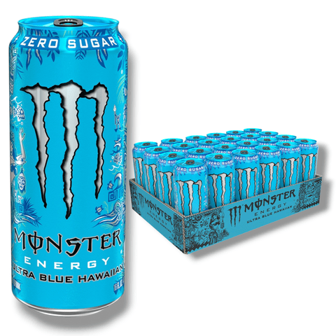 Monster Energy Ultra Blue Hawaiian 473ml 24er-Pack – Zero Sugar USA Import, perfekt für große Vorräte oder Events