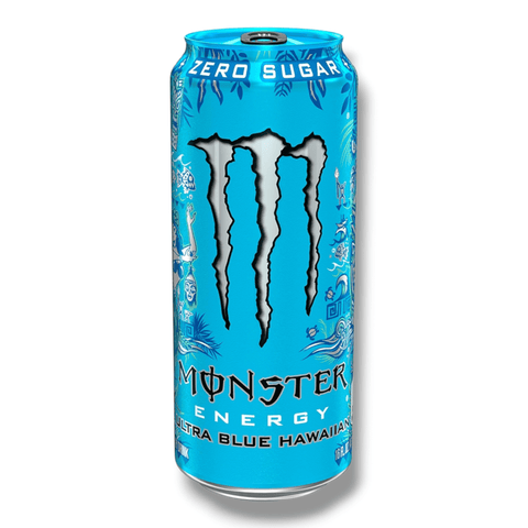 Monster Energy Ultra Blue Hawaiian 473ml Einzeldose – Zero Sugar USA Import, tropische Polynesische Fruchtaromen