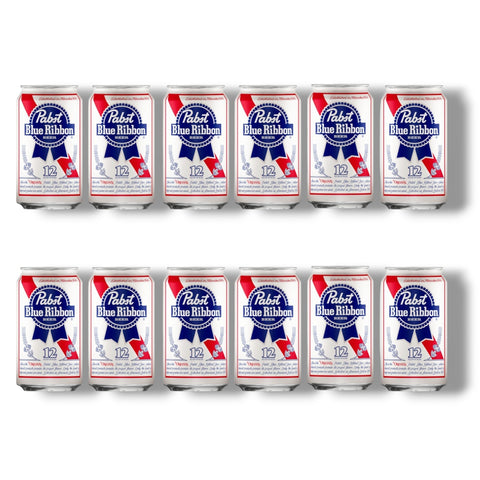 12 Dosen Pabst Blue Ribbon à 355 ml – amerikanischer Bierklassiker