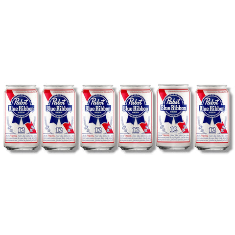 6 Dosen Pabst Blue Ribbon à 355 ml – amerikanischer Bierklassiker