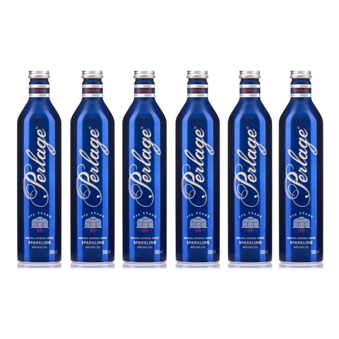 Perlage Mineralwasser – 6er-Pack mit je 500ml feinperligem Wasser in Aluflasche