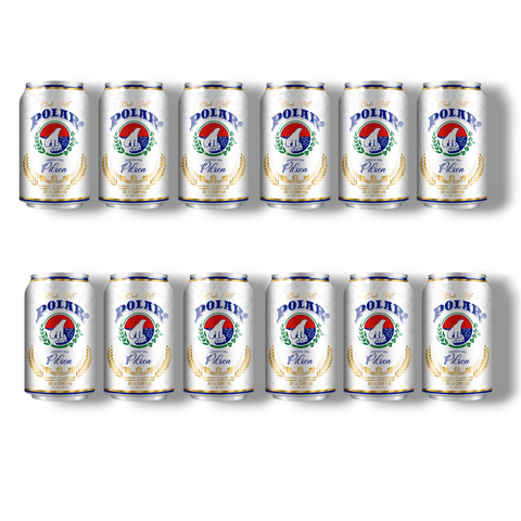 Polar Pilsen 12er Pack 4,5 % Vol. 330 ml Dosen – venezolanisches Pilsener Lagerbier
