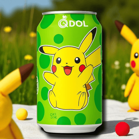 QDol Pokémon Pikachu Lime Sparkling Water 330ml Dose mit Pikachu-Design