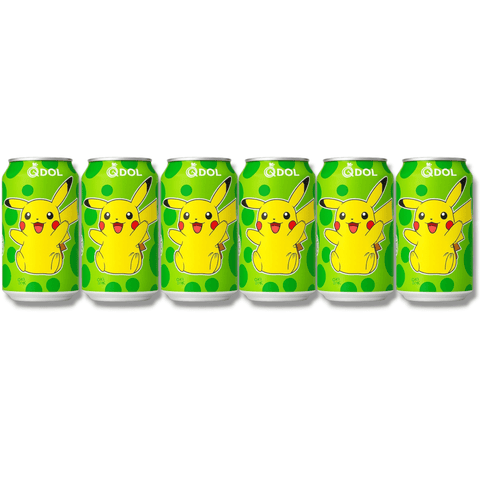 6er-Pack QDol Pokémon Pikachu Lime Sparkling Water – 6x 330ml Dosen