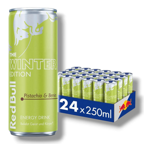 Red Bull Winter Edition Pistachio & Berries 24er-Paket mit 24 Dosen à 250 ml