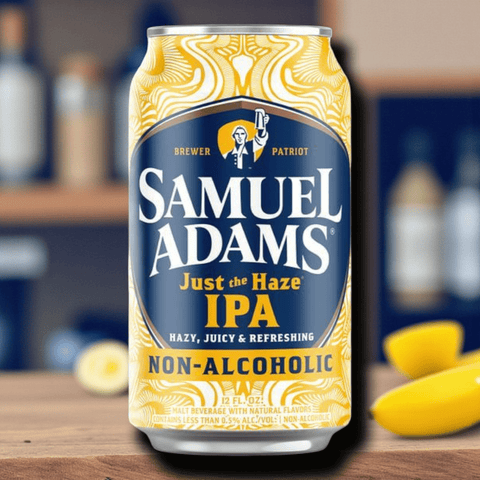 Einzeldose des Samuel Adams Just the Haze IPA alkoholfrei (0,355 l) – fruchtig-hopfiges alkoholfreies New England IPA aus den USA.