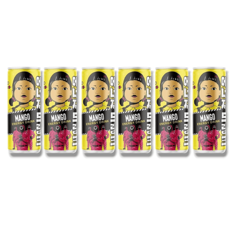 6er-Pack Squid Game Mango Energy Drink – 6x 250ml Dosen im Vorteilspack