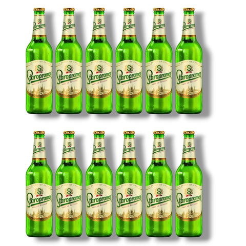 12 Flaschen Staropramen Premium Pilsner à 0,3 l – böhmischer Bierklassiker mit 5,0 % Vol.