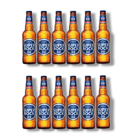 Zwölf Flaschen Super Bock 0.0 alkoholfreies Lagerbier aus Portugal