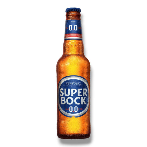 Super Bock 0.0 alkoholfreies Bier aus Portugal in der 0,33-l-Glasflasche