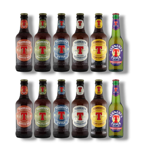 12er Tennent’s Bierpaket mit je zwei Exemplaren der sechs Sorten