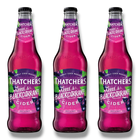 3 Flaschen Thatchers Apple & Blackcurrant Cider 0,5 l