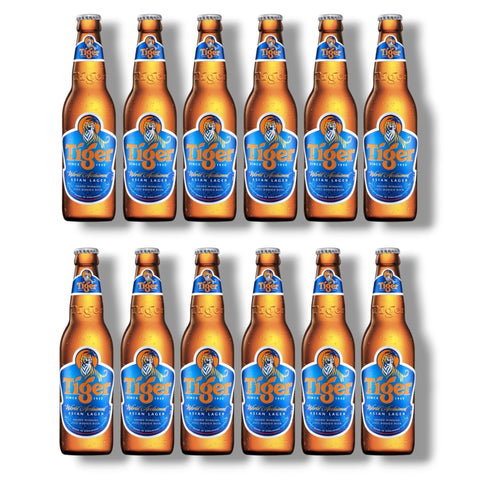 12 Flaschen Tiger Beer à 0,33 l – asiatisches Lagerbier aus Singapur