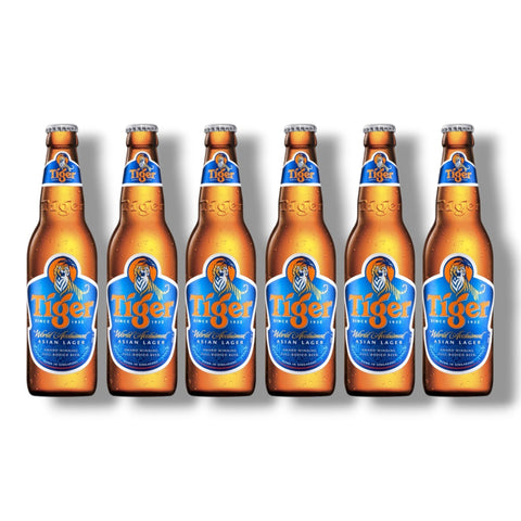 6 Flaschen Tiger Beer à 0,33 l – asiatisches Lagerbier aus Singapur