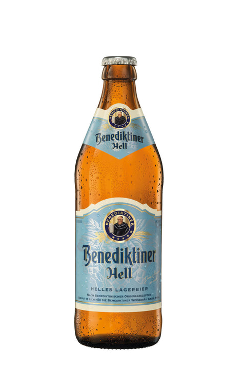 Benediktiner Hell 0,5l - Helles Lagerbier nach typisch bayrischer Brauart mit 5% Vol.