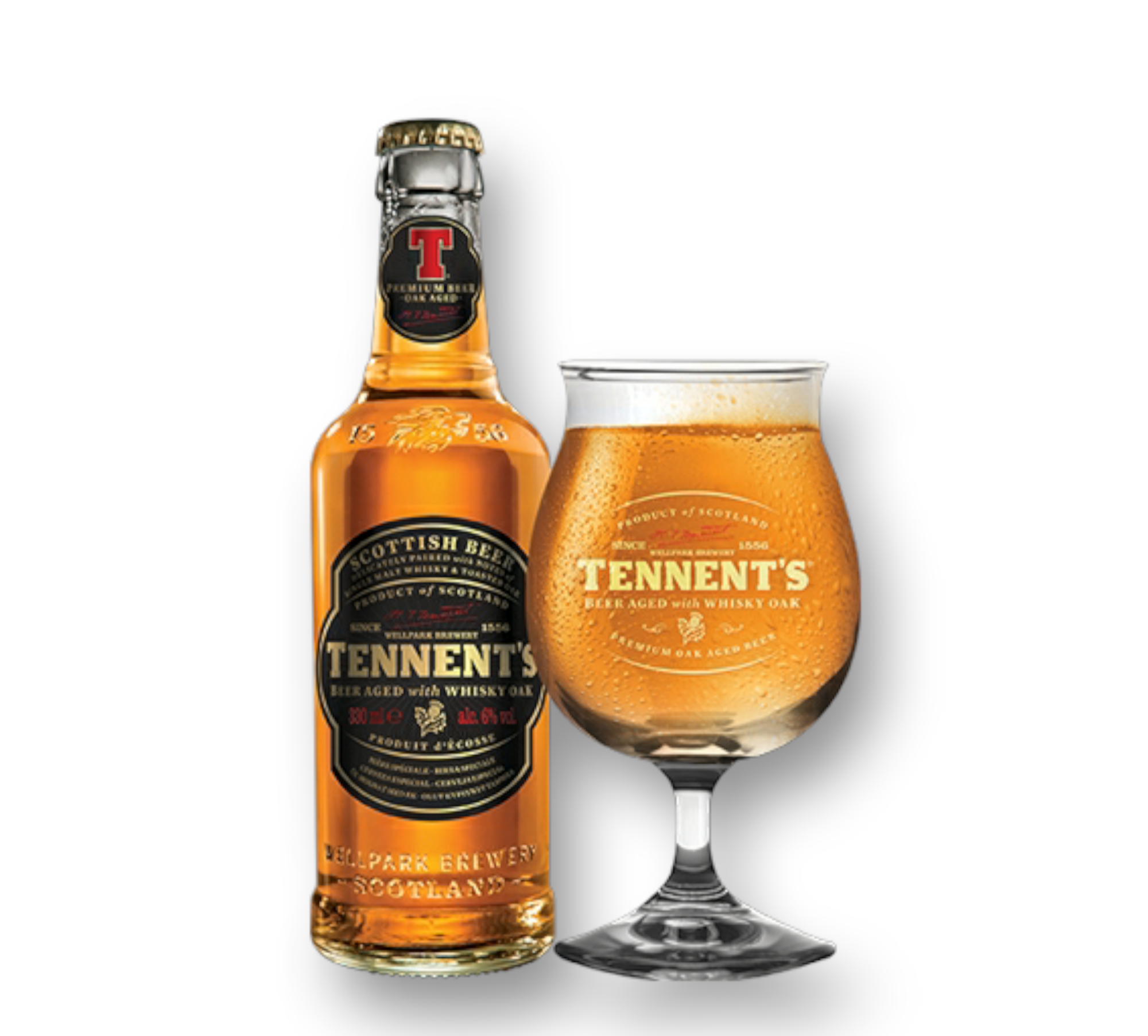 Tennent's Whiskey Oak 0,33l - Beer Aged with Whisky Oak- Das Original aus Schottland mit 6% Vol.