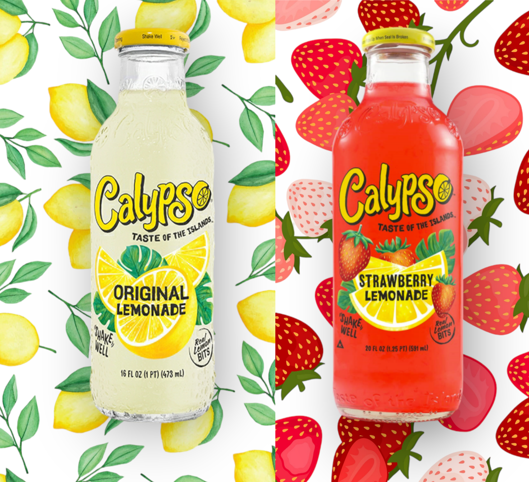 Calypso Lemonade Mix - Original Lemonade & Strawberry Lemonade 0,473l- Amerikanische Limonade